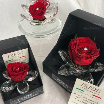 Rose éternelle avec Cristal SWAROVSKI - Atelier Floral et Fleurs d'Enimie