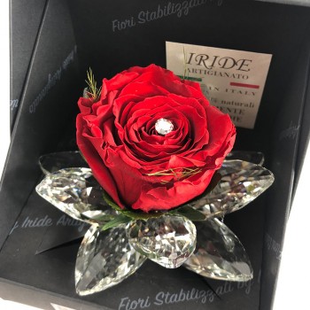 Rose éternelle avec Cristal SWAROVSKI - Atelier Floral et Fleurs d'Enimie